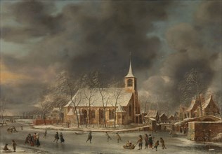 View of the Church of Sloten in the Winter, 1640-1666. Creator: Jan Abrahamsz Beerstraten.