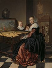 Woman Playing the Virginal, c.1637. Creator: Jan Miense Molenaer.