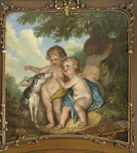 Three children with two dogs, 1771.  Creator: Juriaan Andriessen.