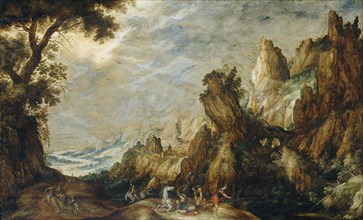 Landscape with Conversion of Saint Paul, 1600-1625. Creator: Kerstiaen de Keuninck.