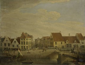 Dutch Troops passing through the Fortress of Dendermonde, c.1820. Creator: Petrus Groenia.
