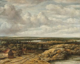Distant View with Cottages along a Road, 1655. Creator: Philip Koninck.