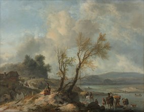 Landscape with Sandy Path beside a River, c.1655. Creator: Philips Wouwerman.