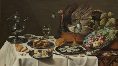 Still Life with a Turkey Pie, 1627. Creator: Pieter Claesz.