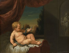 The Infant Hercules with a Serpent, 1700-1722. Creator: Pieter van der Werff.