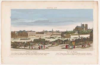 View of the city of Paris seen from the Quai de Miramion, 1749-1799. Creator: Anon.