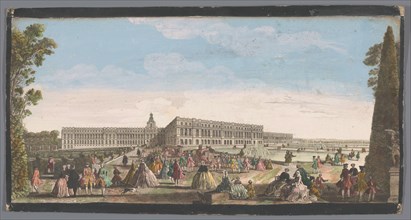 View of the Palace of Versailles seen from the garden, 1700-1799. Creator: Unknown.
