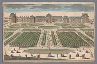 View of the Palais des Tuileries in Paris seen from the Jardin des Tuileries, 1700-1799. Creator: Unknown.
