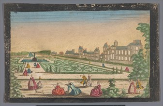 View of the garden and the Palais de Fontainebleau, 1700-1799. Creator: Unknown.