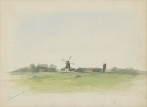 Landscape with windmill near Groningen, 1895. Creator: Christiaan Huidekoper.
