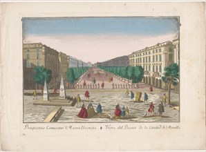 View of a promenade in Marseille, 1700-1799. Creator: Unknown.