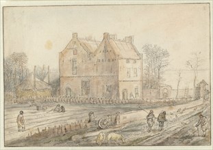 View of a Country House with Sowers in the Field, c.1610-c.1615. Creator: Hendrick Avercamp.