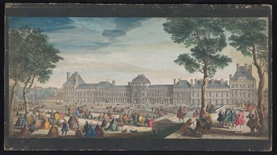 View of the Palais des Tuileries in Paris seen from the Jardin des Tuileries, c.1691-after 1753. Creator: Jacques Rigaud.