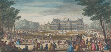 View of the Palais du Luxembourg in Paris seen from the garden, 1729. Creator: Jacques Rigaud.