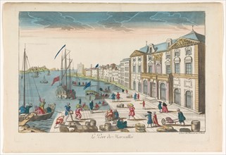 View of the Town Hall and the harbor in Marseille, 1745-1775. Creator: Anon.