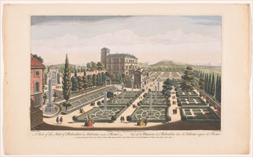View of the Giardini Vaticani in Vatican City, 1750. Creator: Thomas Bowles.