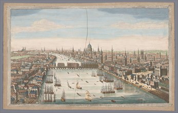 A general view of the city of London, next the river Thames', 1751. Creator: Thomas Bowles.