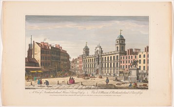 View of Northumberland House at Charing Cross in London, 1753. Creator: Thomas Bowles.