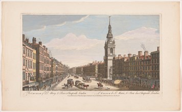 View of the church of St. Mary le Bow in Cheapside London, 1745-1753. Creator: Thomas Bowles.