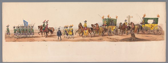 Historical parade at the second centenary of the Utrecht University, 1836 (plate 6), 1837. Creator: Victor Adam.