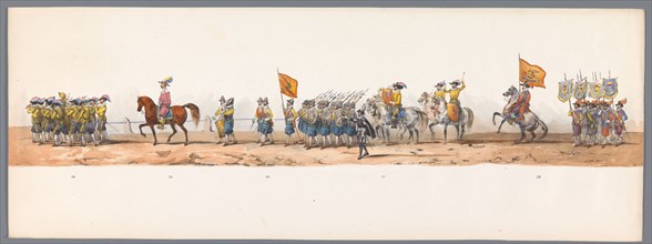 Historical parade at the second centenary of the Utrecht University, 1836 (plate 7), 1837. Creator: Victor Adam.