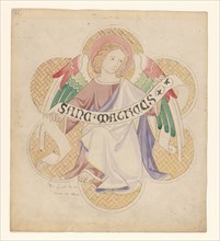 Design for embroidery: angel, symbol of St Matthew the Evangelist, c.1850-c.1875. Creator: Hardman & Co..