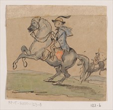 Rider on prancing horse, 1849. Creator: Johannes Tavenraat.