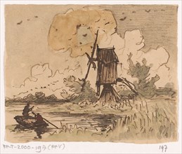River landscape, 1843. Creator: Johannes Tavenraat.