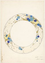 Design for a dessert plate, part of a porcelain service for Piilivuyt, c.1889. Creator: Jules-Auguste Habert-Dys.