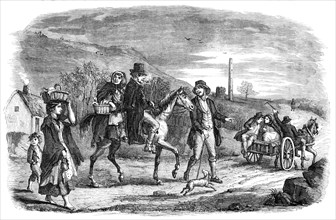 Returning from Market, a Scene in the County of Kilkenny - drawn by E. Fitzpatrick, 1857. Creator: Unknown.