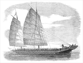 Chinese Pirate-boat at Canton - from a drawing by a Chinese artist, 1857. Creator: Unknown.