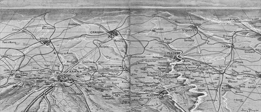 'La Bataille de la Somme; Croquis perspectif du front d'artois Picardie et Santerre..., 1916. Creator: Unknown.