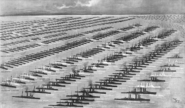 'La puissance navale de l'empire Britannique; tableau de la "Grand Fleet" apres la bataille..., 1914 Creator: Unknown.
