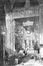 The Grand Altar of the Cathedral of Seville - painted by David Roberts, R.A., 1857. Creator: Unknown.