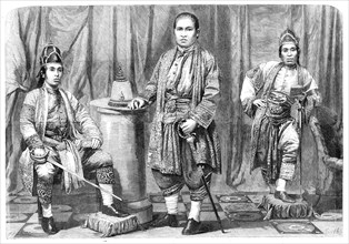 The Siamese Ambassadors - from photographs by Mayall, 1857. Creator: Smyth.