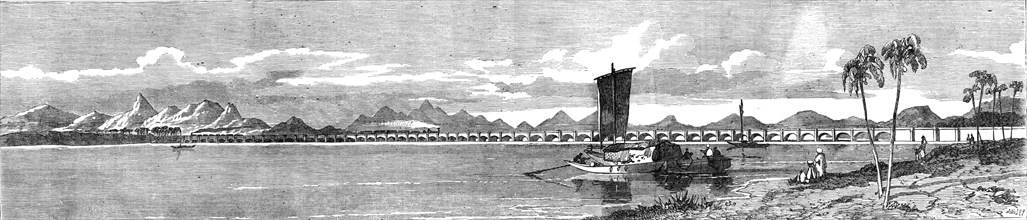 Viaduct on the Madras Railway across the River Poiney, in Arcot, 1857. Creator: Unknown.