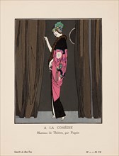 A la comédie. Manteau de Théâtre, par Paquin (La Gazette du Bon ton), 1912-1913. Creator: Gosé, Xavier (1876-1915).