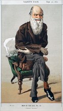 Charles Darwin from Vanity Fair magazine, 30 September 1871, 1871. Creator: Tissot, James Jacques Joseph (1836-1902).
