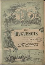 Cover of the vocal score of opera Les Huguenots by Giacomo Meyerbeer, 1890s. Creator: Anonymous.