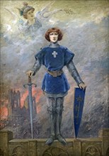 Jeanne d'Arc sauvant la France (Portrait de Sarah Bernhardt), 1916. Creator: Abbéma, Louise (1853-1927).