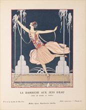 La Danseuse aux jets d'eau. Robe de danse, de Worth (La Gazette du Bon ton), 1925. Creator: Barbier, George (1882-1932).