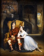 Marie Taglioni and her brother Paul in the ballet "La Sylphide", 1834. Creator: Lépaulle, François-Gabriel (1804-1886).