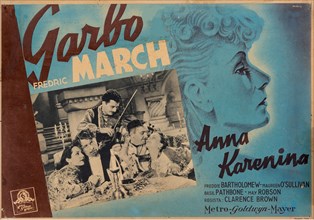 Movie poster "Anna Karenina" by Clarence Brown with Greta Garbo in the title role, 1935. Creator: Panella (active 1930s).