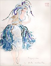 Papagena. Costume design for the Opera "La flûte enchantée" by W. A. Mozart, 1922. Creator: Drésa, Jacques (1869-1929).
