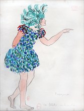 Papageno. Costume design for the Opera "La flûte enchantée" by W. A. Mozart, 1922. Creator: Drésa, Jacques (1869-1929).