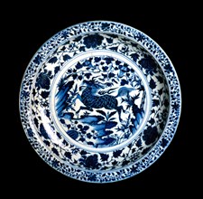 Plate with a qilin, ca 1350. Creator: The Oriental Applied Arts.