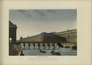 Pont des Arts, Alligné sur le Vieux Louvre et sur le Dôme des Quatre Nations, 1817-1824. Creator: Courvoisier-Voisin, Henri (1757-1830).