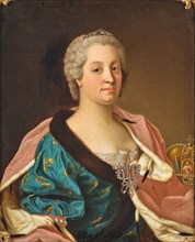 Portrait of Empress Maria Theresia of Austria (1717-1780) with the Holy Crown of Hungary. Creator: Liotard, Jean-Étienne (1702-1789).