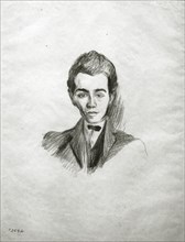 Portrait of the poet Louis Aragon (1897-1982), 1922. Creator: Delaunay, Robert (1885-1941).