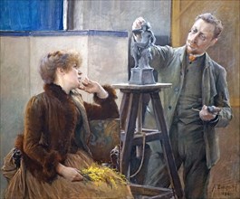 Portrait of the Sculptor Ville Vallgren (1855-1940) and his Wife Antoinette, 1886. Creator: Edelfelt, Albert Gustaf Aristides (1854-1905).